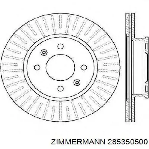 Тормоз дисковый передний Zimmermann 285350500 цена, от 21.02 USD