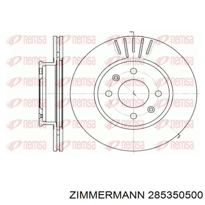 Тормоз дисковый передний Zimmermann 285350500 цена, от 21.02 USD