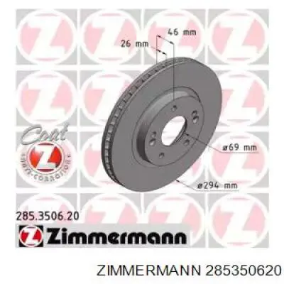 Купить 285350620 Zimmermann Ротор тормозной