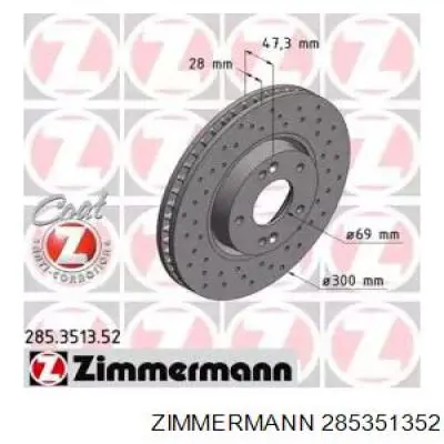 285.3513.52 Zimmermann тормозные диски