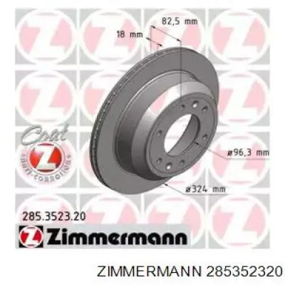 285352320 Zimmermann Дисковый тормоз
