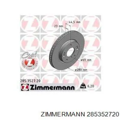 Freno de disco delantero 285352720 Zimmermann