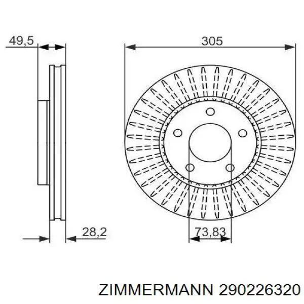 290226320 Zimmermann Диск тормозной передний