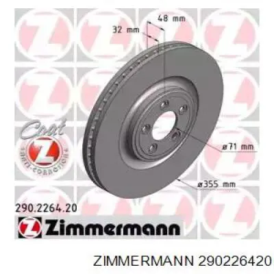 Freno de disco delantero 290226420 Zimmermann