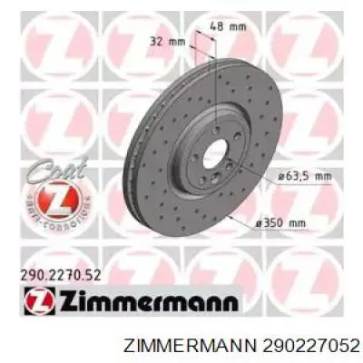 290.2270.52 Zimmermann диск тормозной передний