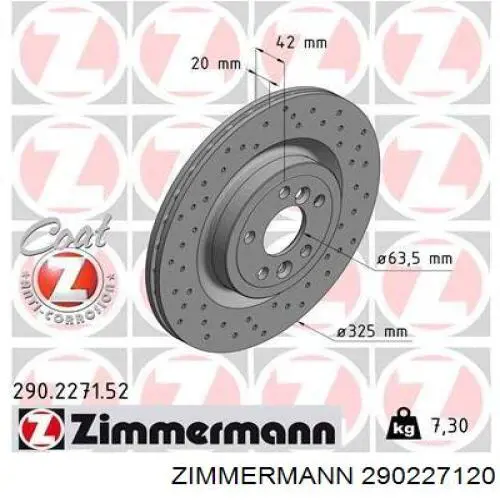 Задний тормозной диск Zimmermann 290227120 цена, от 76.49 USD