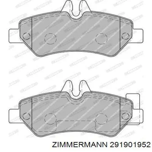 291901952 Zimmermann Колодки тормозные дисковые комплект