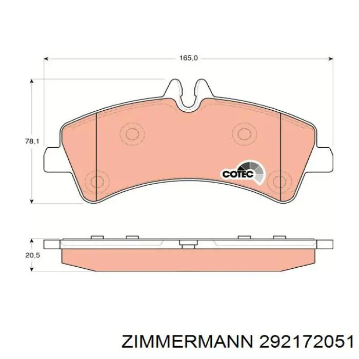 Задние дисковые колодки Zimmermann 292172051