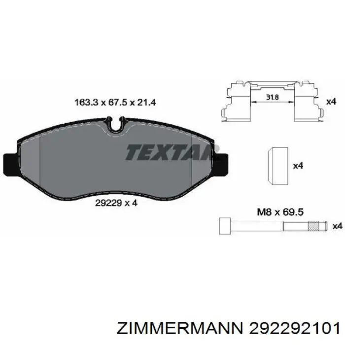 Тормозные колодки Zimmermann 292292101
