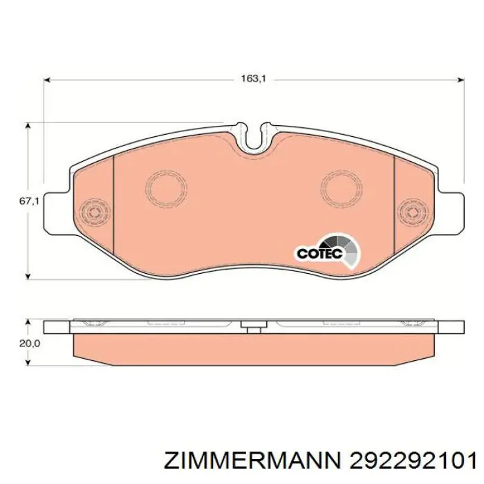 Купить 292292101 Zimmermann Колодки тормозные