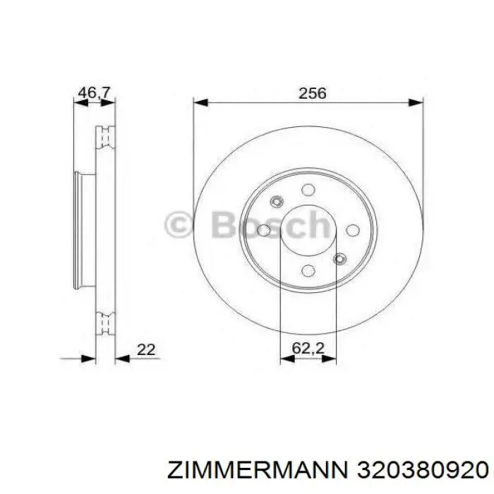 Тормоз дисковый передний Zimmermann 320380920 цена, от 33.78 USD