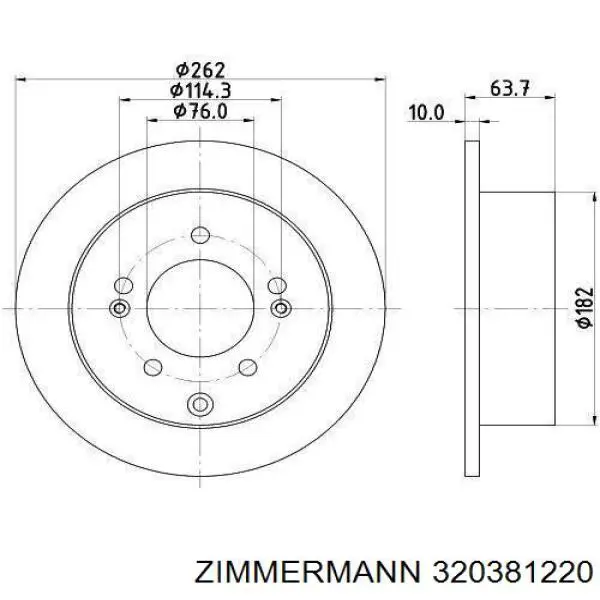 Купить 320381220 Zimmermann Диск тормозной задний