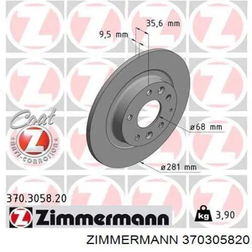 Тормозные диски 370305820 Zimmermann