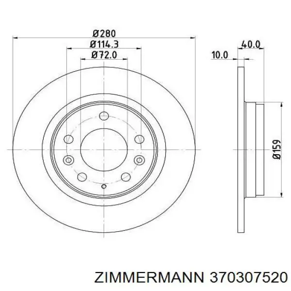 Тормозные диски 370307520 Zimmermann