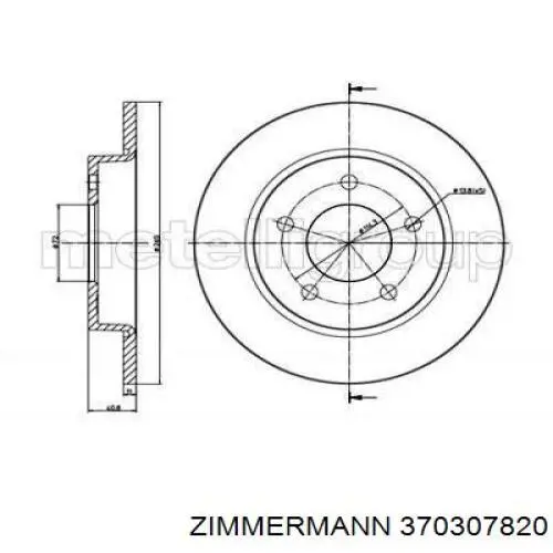 Задний тормозной диск Zimmermann 370307820 цена, от 33.56 USD