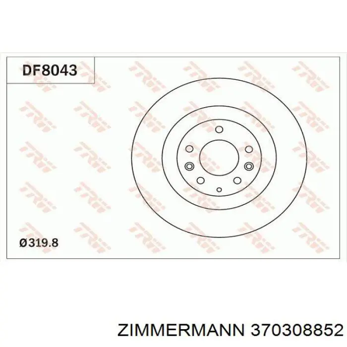 Передние тормозные диски 370308852 Zimmermann