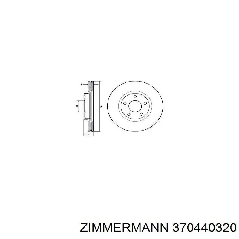 Передние тормозные диски 370440320 Zimmermann