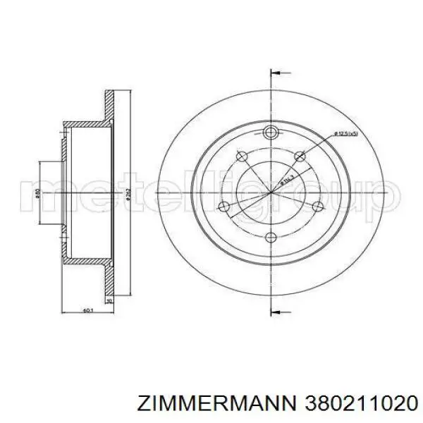 Тормозные диски 380211020 Zimmermann