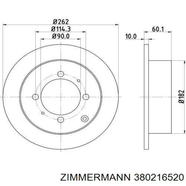Тормозные диски 380216520 Zimmermann