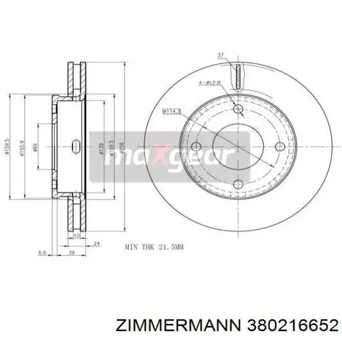 Купить 380216652 Zimmermann Ротор тормозной