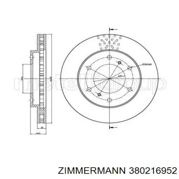 Купить 380216952 Zimmermann Ротор тормозной