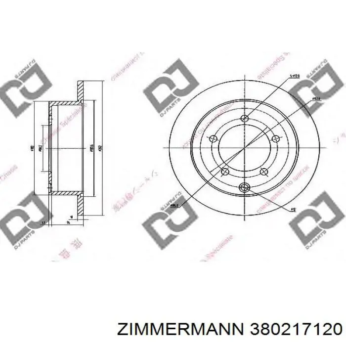 Задний тормозной диск Zimmermann 380217120 цена, от 42.96 USD