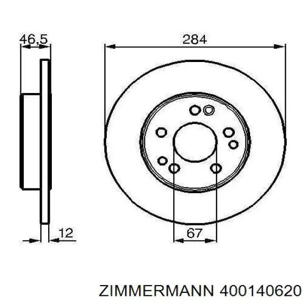 Передний тормозной диск Zimmermann 400140620