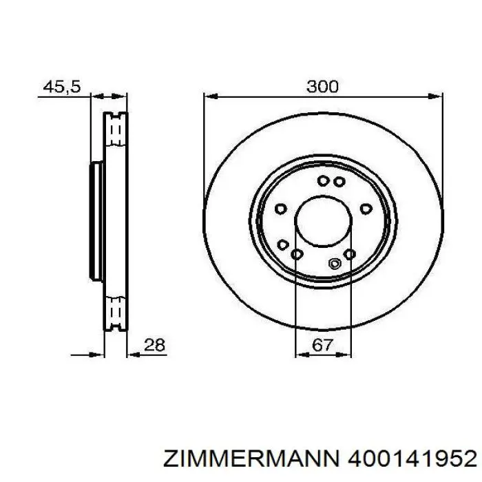 Купить 400141952 Zimmermann Ротор тормозной
