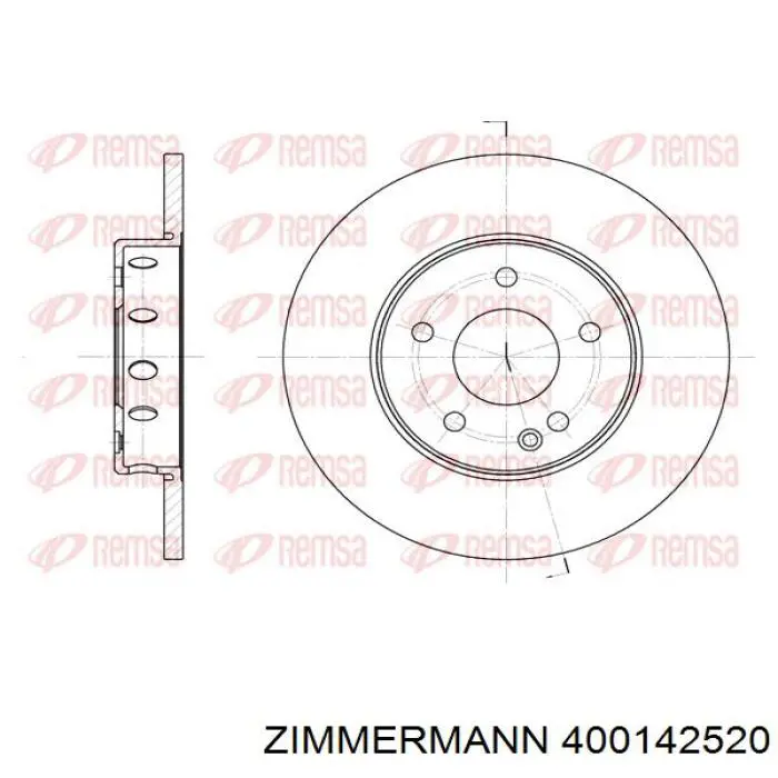 400142520 Zimmermann Диск тормозной передний
