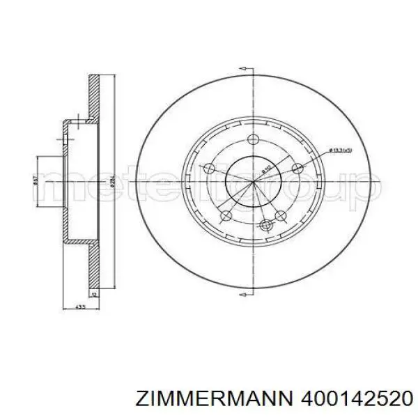 Тормоз дисковый передний Zimmermann 400142520 цена, от 29.66 USD