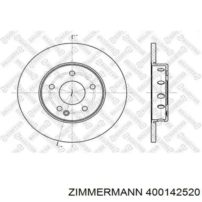 Передние тормозные диски 400142520 Zimmermann