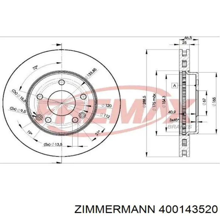 Купить 400143520 Zimmermann Ротор тормозной