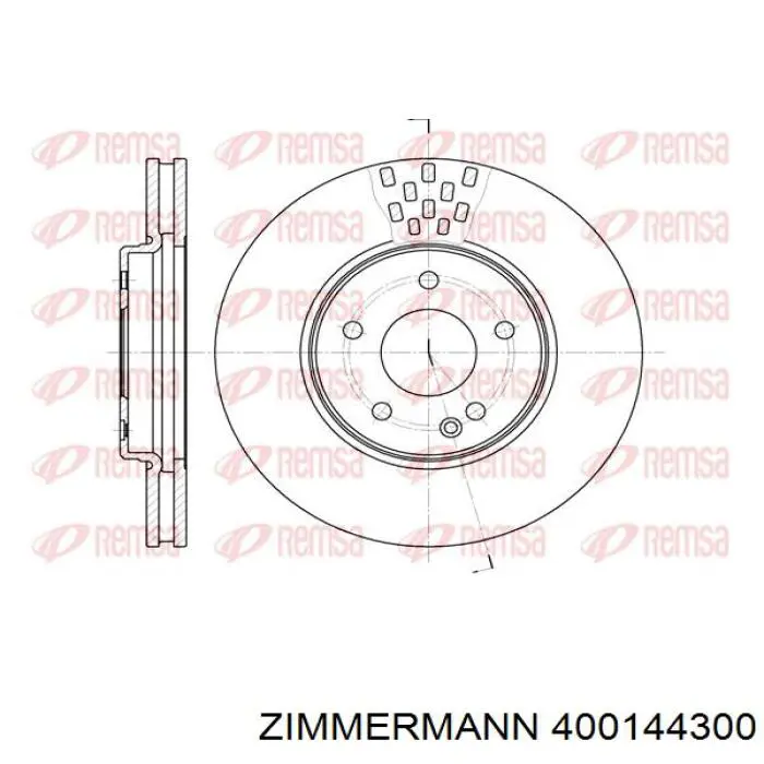 Передний тормозной диск Zimmermann 400144300