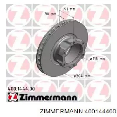 400144400 Zimmermann диск тормозной передний