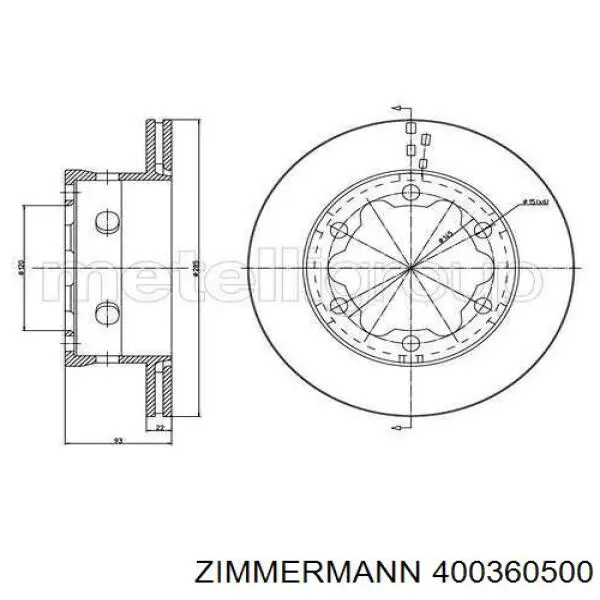 Тормозные диски 400360500 Zimmermann