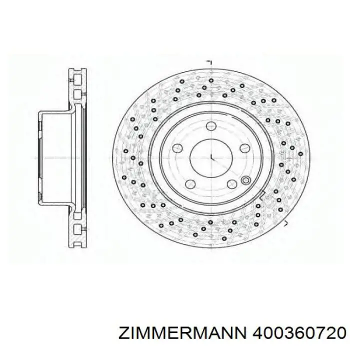 Передние тормозные диски 400360720 Zimmermann