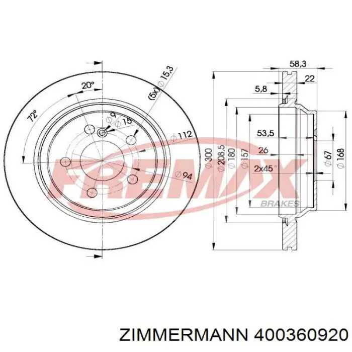 Тормозные диски 400360920 Zimmermann