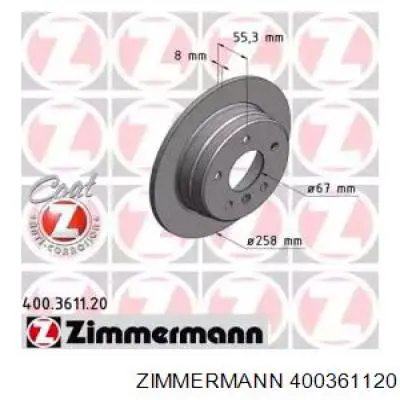 Тормозные диски 400361120 Zimmermann