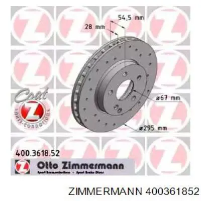 Купить 400361852 Zimmermann Ротор тормозной