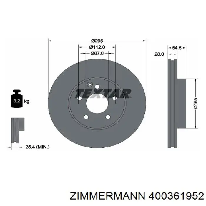 Купить 400361952 Zimmermann Ротор тормозной