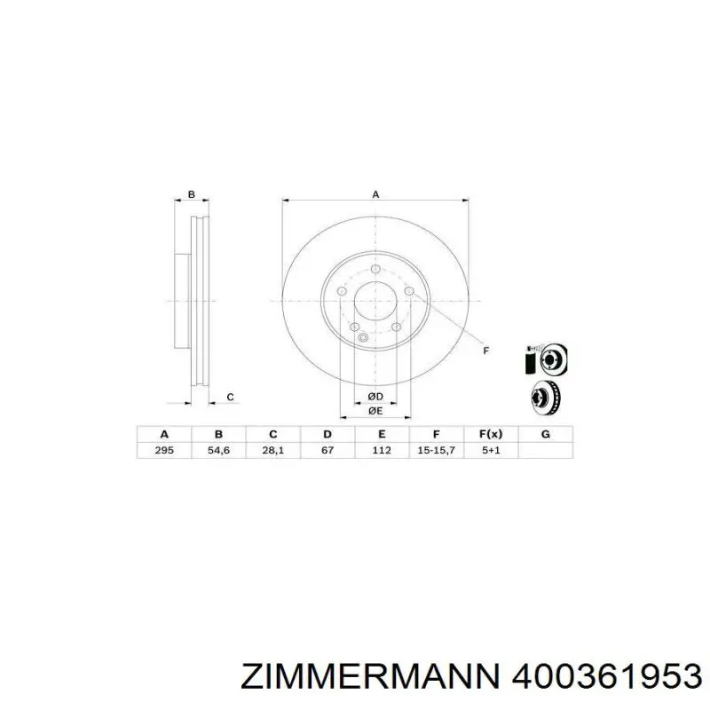 Передние тормозные диски 400361953 Zimmermann