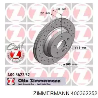 Тормозные диски 400362252 Zimmermann