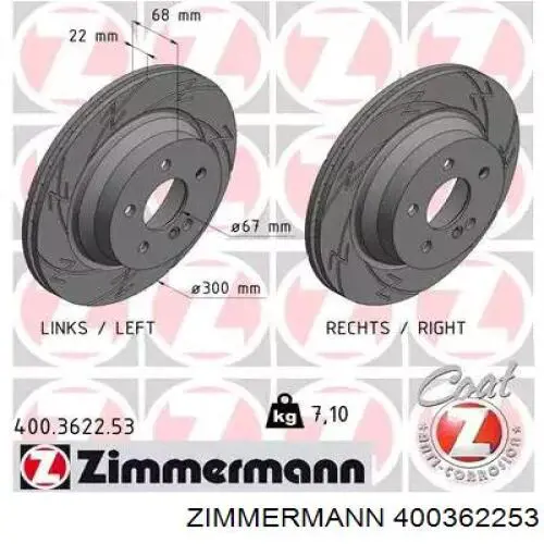 Тормозные диски 400362253 Zimmermann