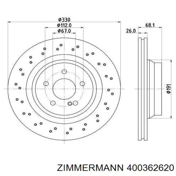 Тормозные диски 400362620 Zimmermann