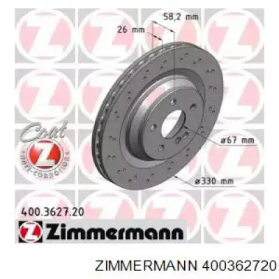 Задний тормозной диск Zimmermann 400362720 цена, от 71.62 USD