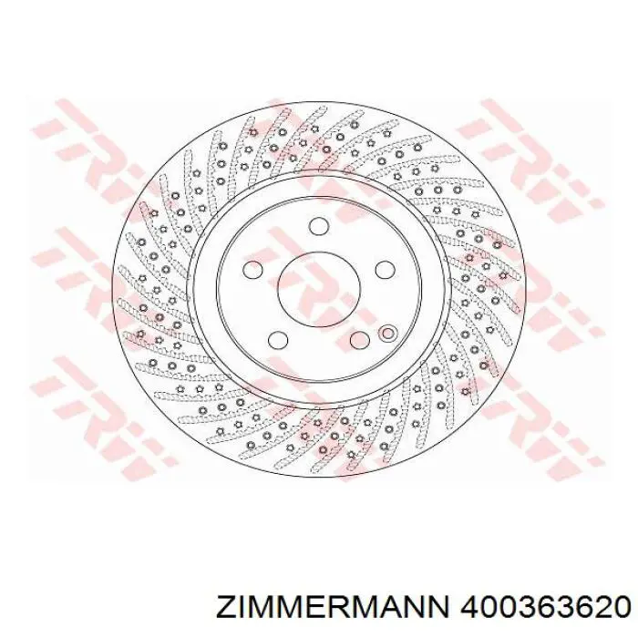 Тормоз дисковый передний Zimmermann 400363620 цена, от 112.91 USD