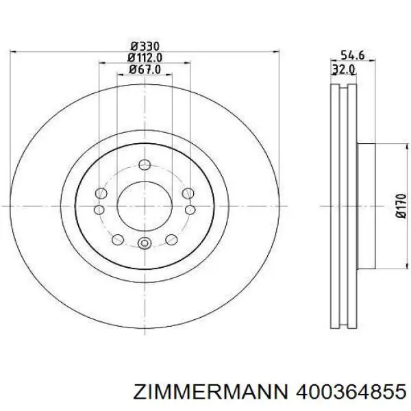 Купить 400364855 Zimmermann Ротор тормозной
