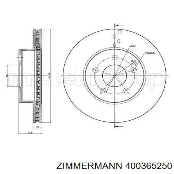 Купить 400365250 Zimmermann Ротор тормозной