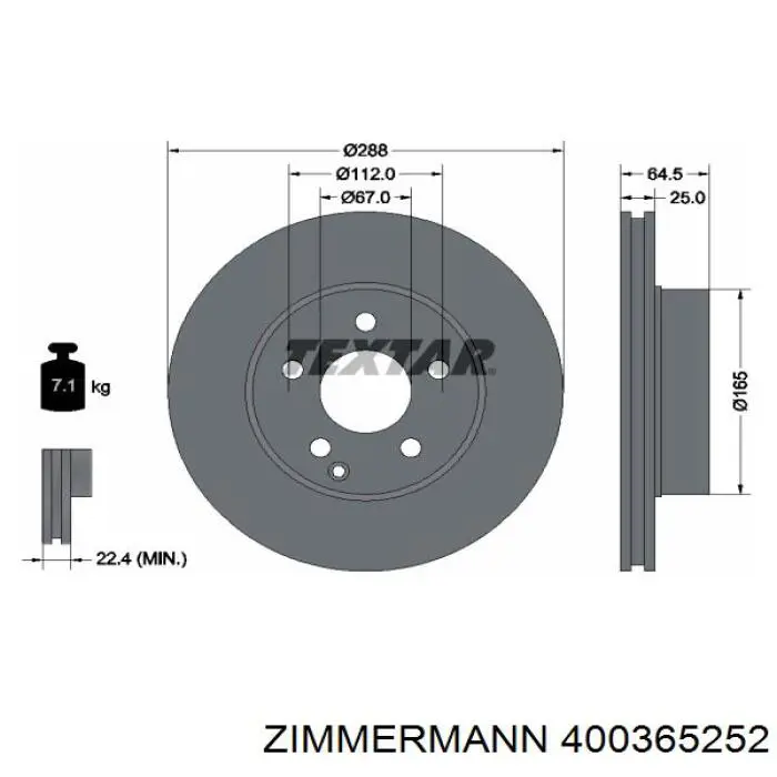Купить 400365252 Zimmermann Ротор тормозной
