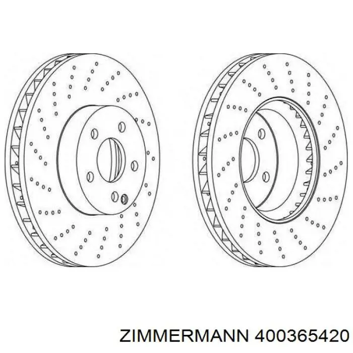 Передний тормозной диск Zimmermann 400365420